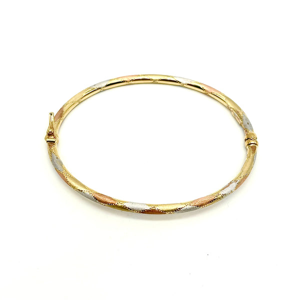 18K GOLD BANGLE BRACELET - HANDMADE IN ITALY