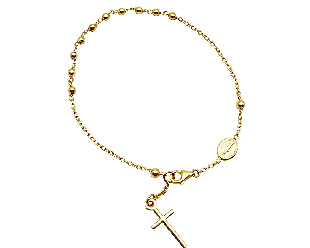 18K GOLD ROSARY BRACELET - HANDMADE IN ITALY