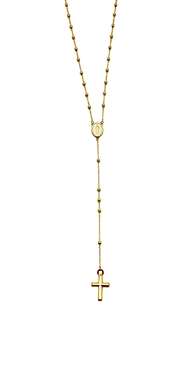 18K GOLD ROSARY NECKLACE - HANDMADE IN ITALY