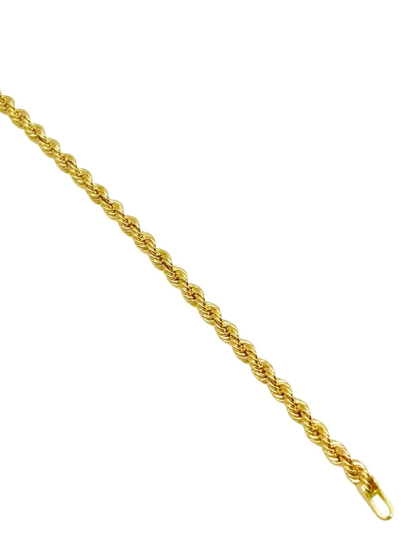 18K GOLD ROPE CHAIN BRACELET - HANDMADE IN ITALY