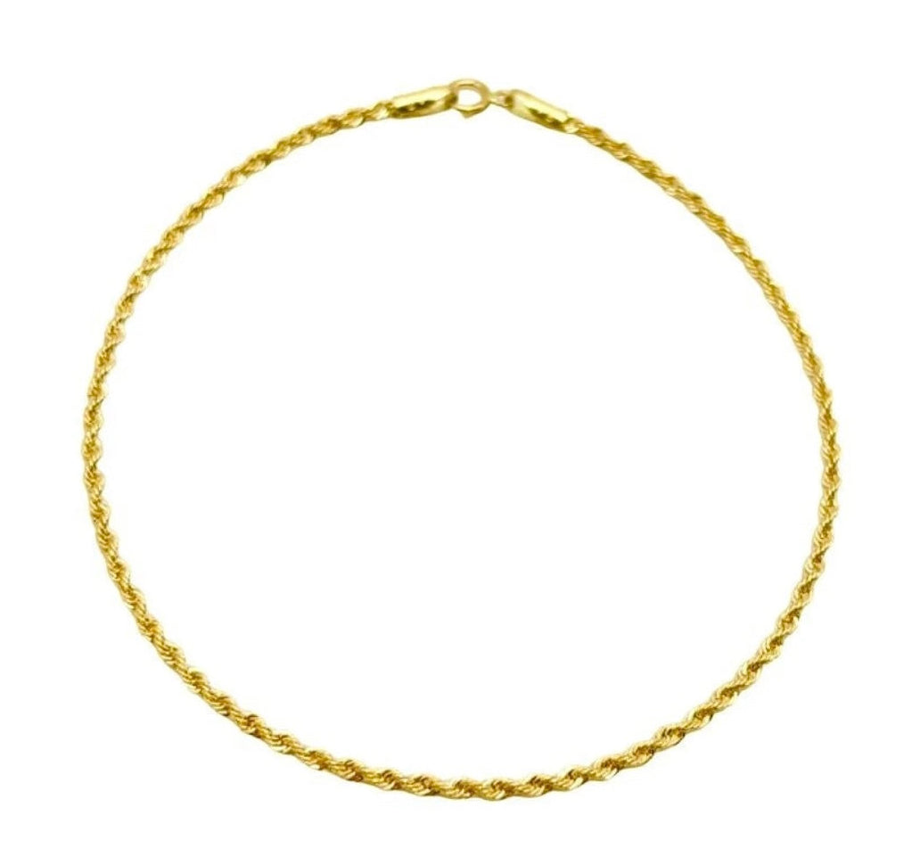 18K GOLD ROPE CHAIN BRACELET - HANDMADE IN ITALY
