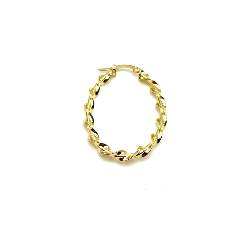 18K GOLD TWISTED HOOP EARRINGS - HANDMADE IN ITALY