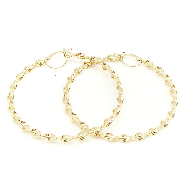 18K GOLD HOOP EARRINGS - HANDMADE IN ITALY