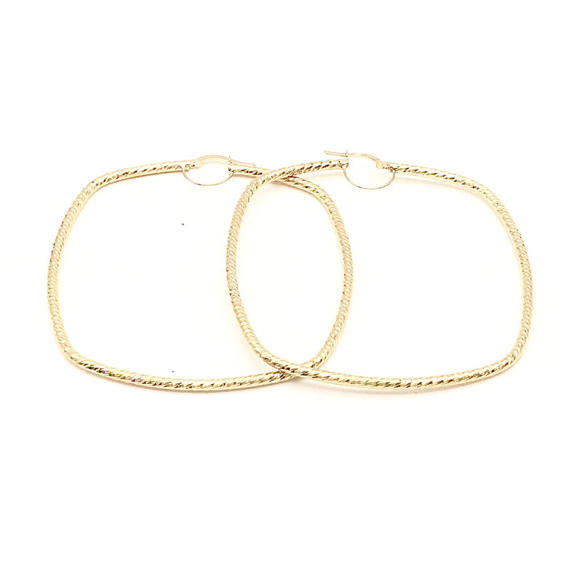 18K GOLD POSILLIPO LARGE HOOP EARRINGS - HANDMADE IN ITALY
