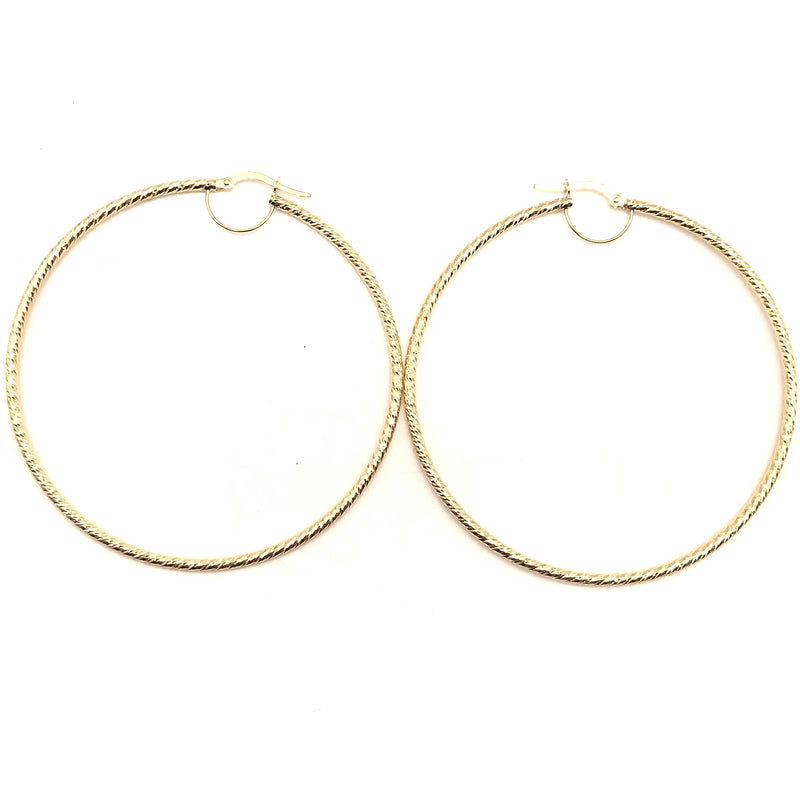 18K GOLD SASSARI LARGE HOOP EARRINGS - HANDMADE IN ITALY
