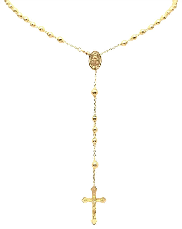 18K GOLD TULIPANO ROSARY NECKLACE - HANDMADE IN ITALY