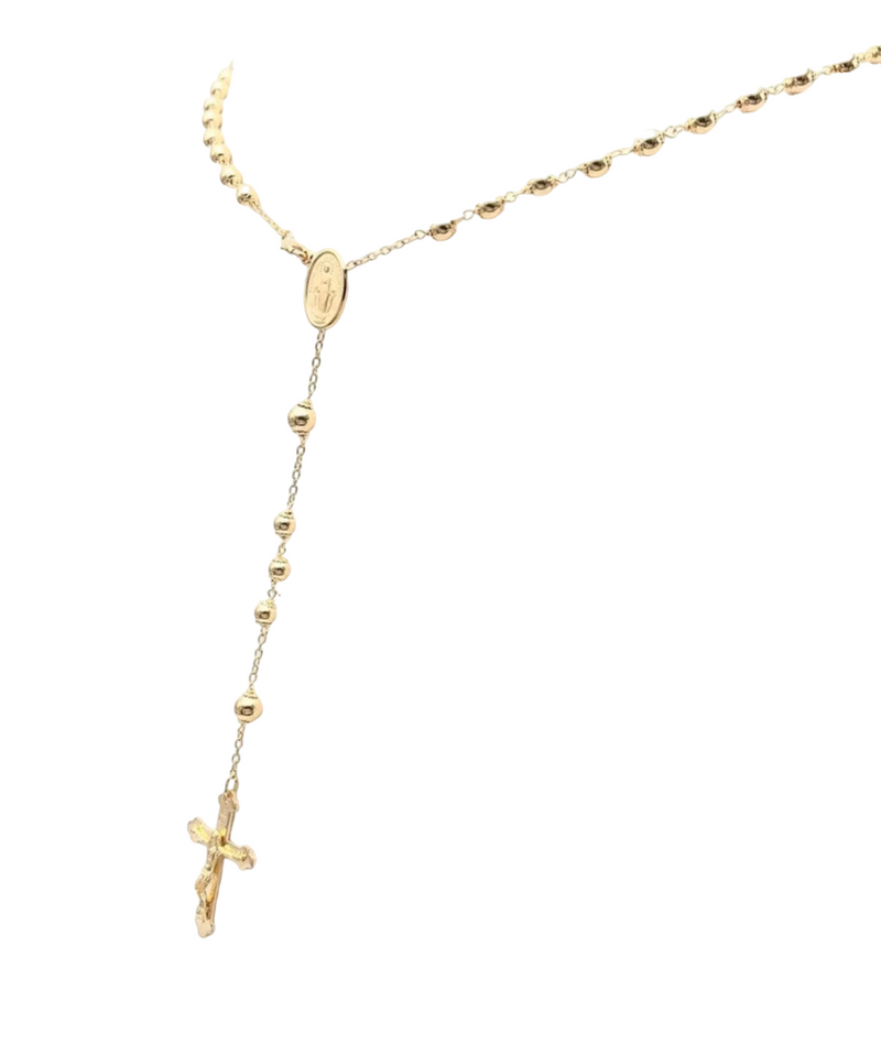 18K GOLD TULIPANO ROSARY NECKLACE - HANDMADE IN ITALY