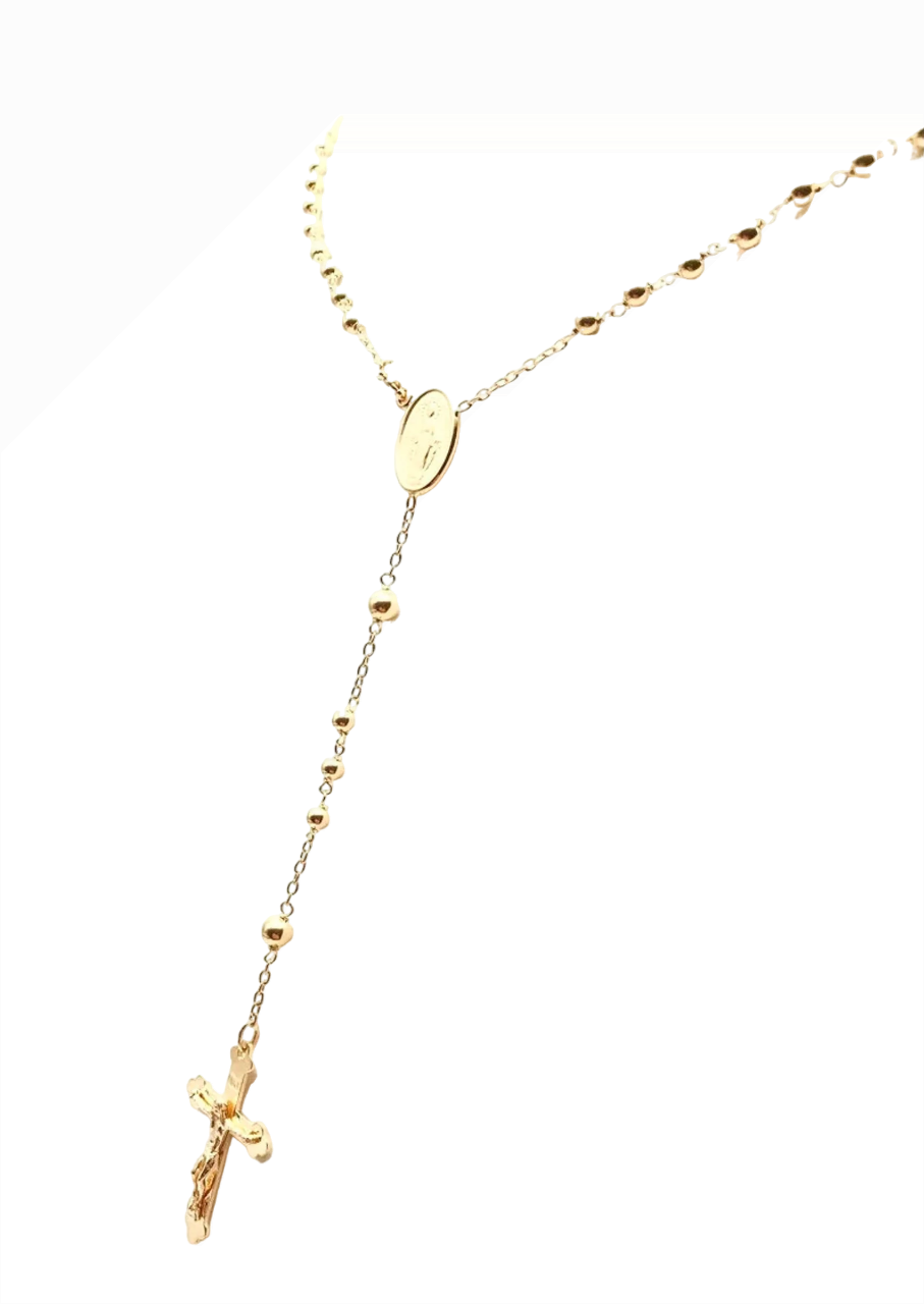18K GOLD ORTENSIO ROSARY NECKLACE - HANDMADE IN ITALY