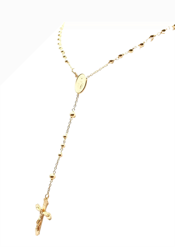 18K GOLD ORTENSIO ROSARY NECKLACE - HANDMADE IN ITALY