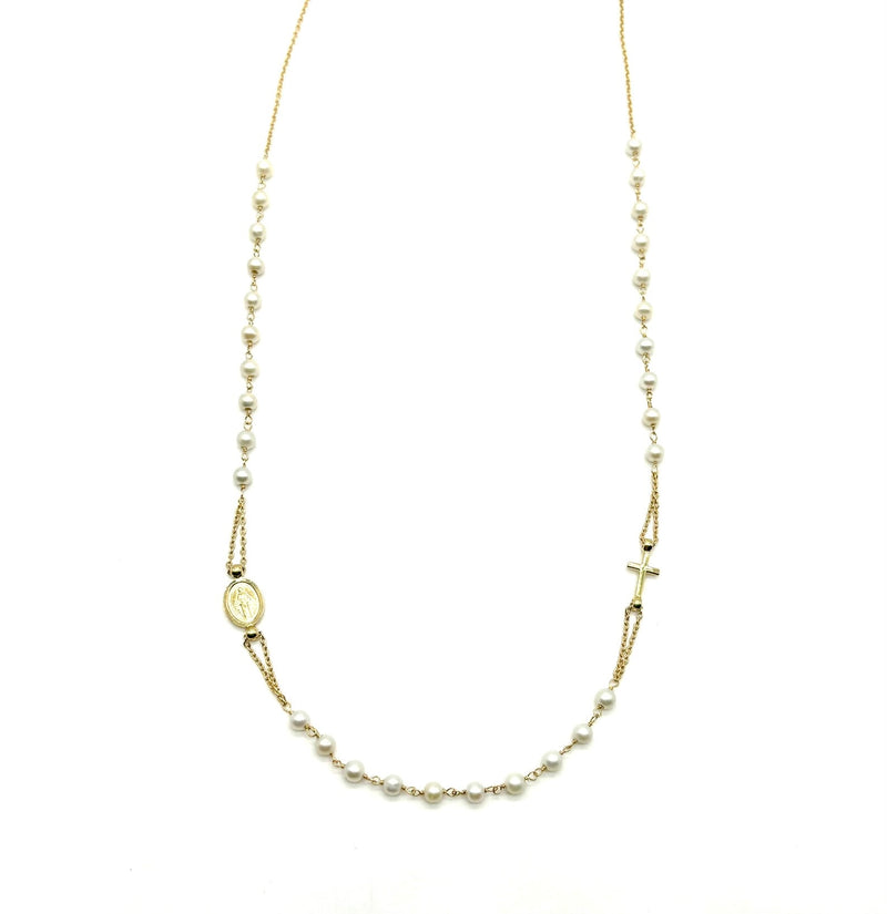 18K GOLD ROSARY NECKLACE - HANDMADE IN ITALY