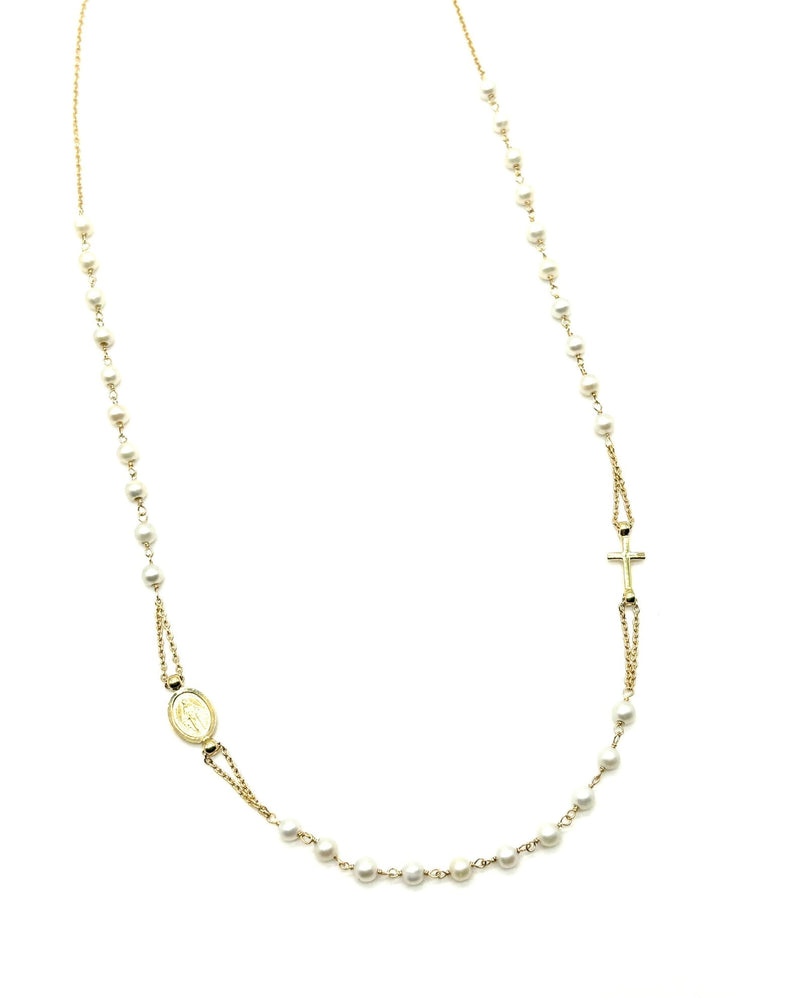 18K GOLD ROSARY NECKLACE - HANDMADE IN ITALY