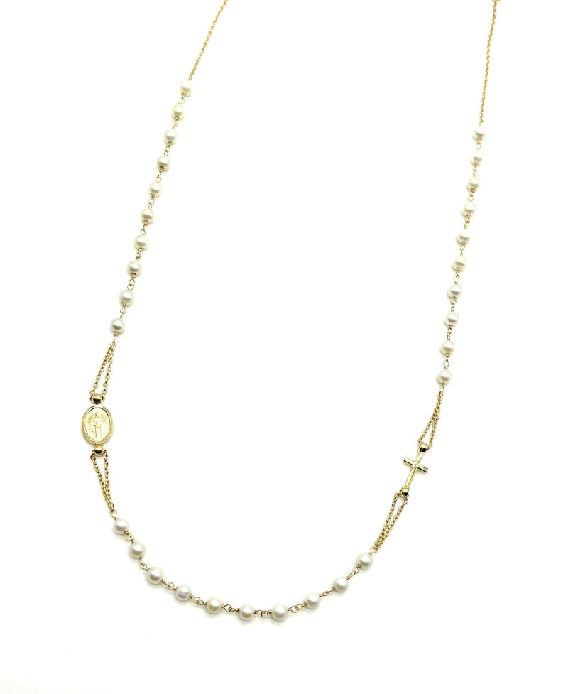 18K GOLD ROSARY NECKLACE - HANDMADE IN ITALY