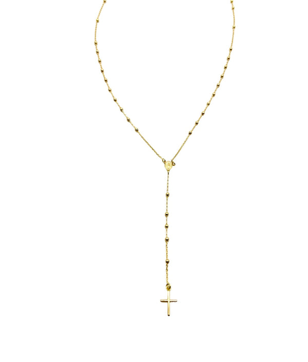 18K GOLD ROSARY NECKLACE - HANDMADE IN ITALY