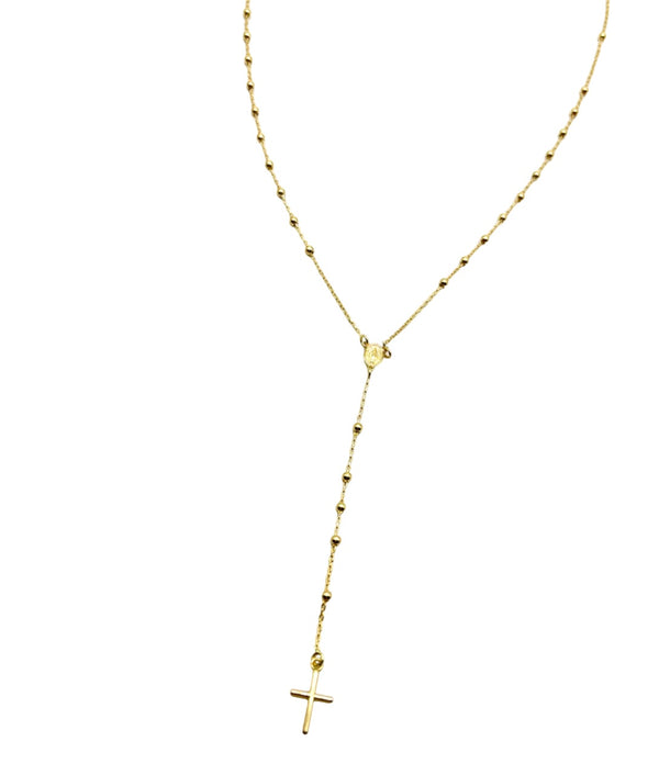 18K GOLD ROSARY NECKLACE - HANDMADE IN ITALY