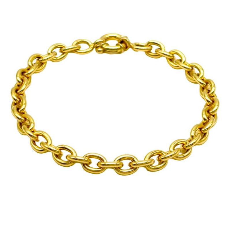 18K GOLD TURIN ROLO CHAIN BRACELET - HANDMADE IN ITALY