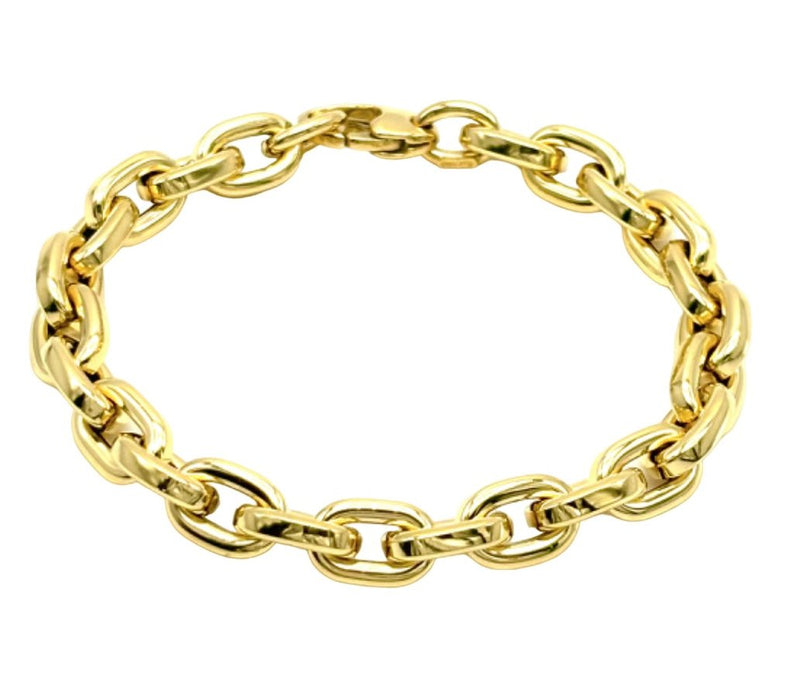 18K GOLD TRENTO ROLO CHAIN BRACELET - HANDMADE IN ITALY