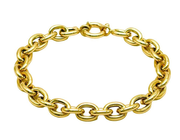 18K GOLD ROLO CHAIN BRACELET - HANDMADE IN ITALY