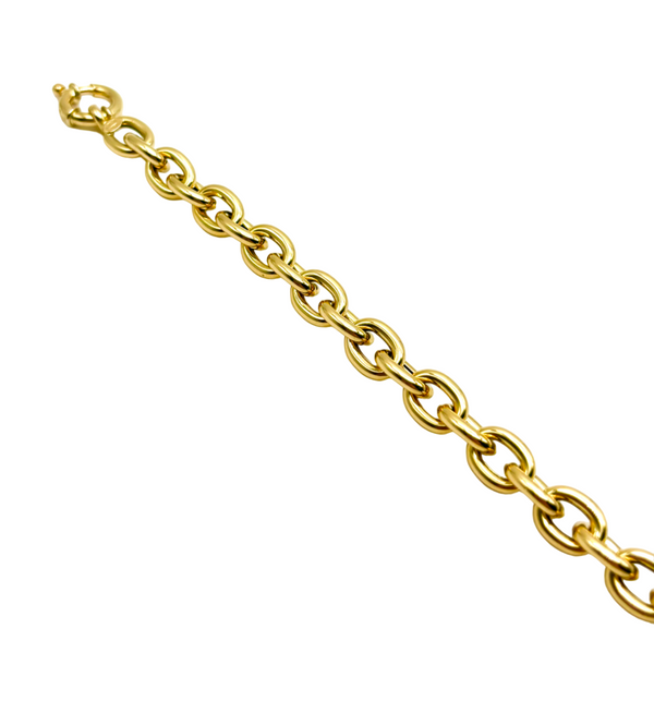 18K GOLD ROLO CHAIN BRACELET - HANDMADE IN ITALY