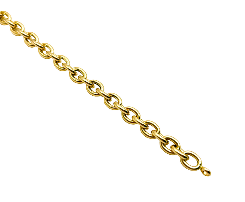 18K GOLD ROLO CHAIN BRACELET - HANDMADE IN ITALY