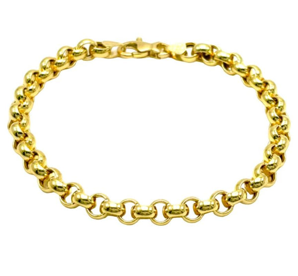 18K GOLD ROLO CHAIN BRACELET - HANDMADE IN ITALY