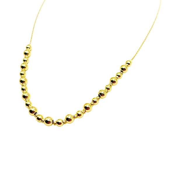 18K GOLD ADELAIDE BEADED NECKLACE - HANDMADE IN ITALY