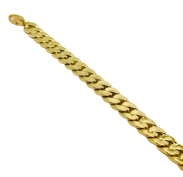 18K GOLD LINOSA CUBAN CHAIN BRACELET - HANDMADE IN ITALY