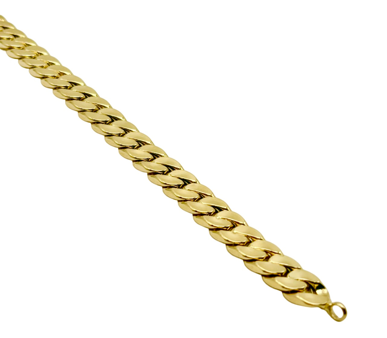18K GOLD LINOSA CUBAN CHAIN BRACELET - HANDMADE IN ITALY
