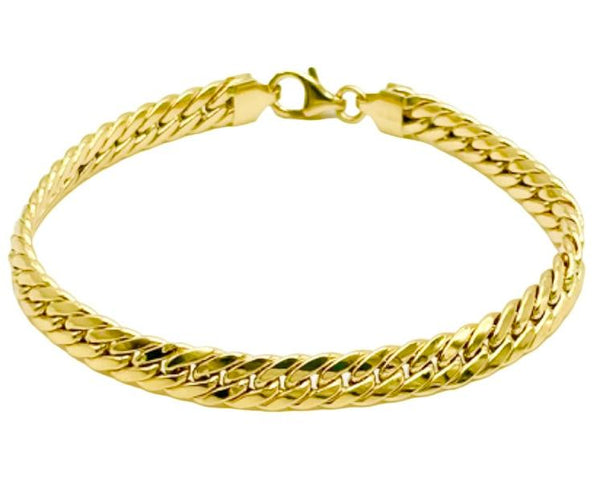 18K GOLD CANAZEI CUBAN CHAIN BRACELET - HANDMADE IN ITALY