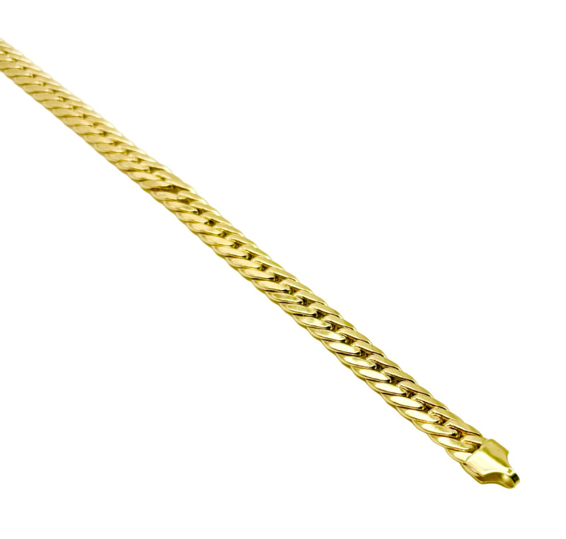 18K GOLD CANAZEI CUBAN CHAIN BRACELET - HANDMADE IN ITALY