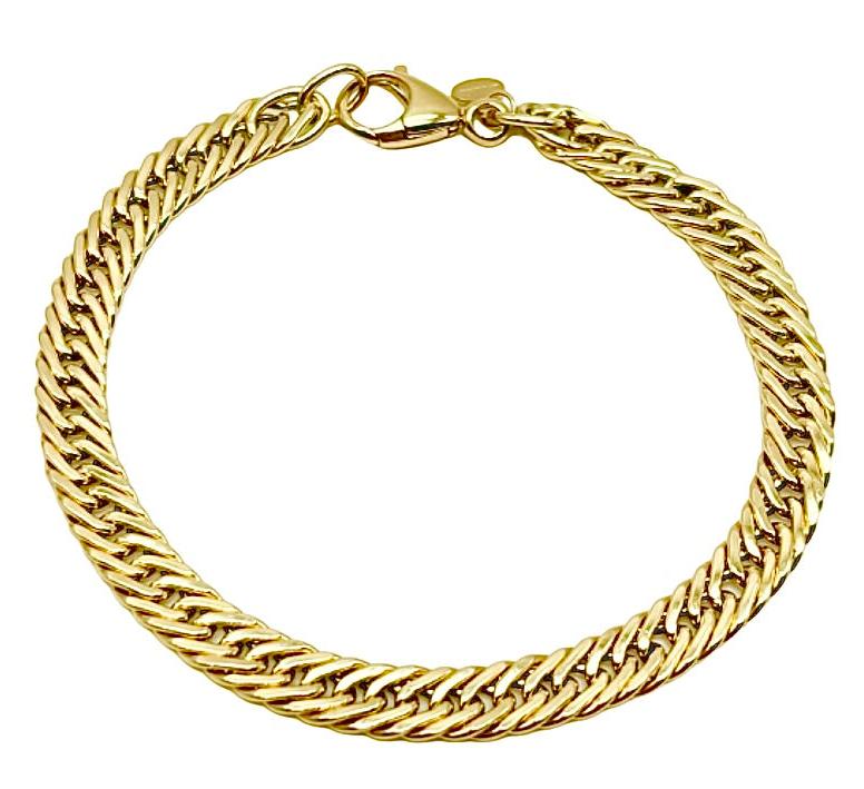 18K GOLD PIANOSA CUBAN CHAIN BRACELET - HANDMADE IN ITALY