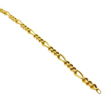 18K GOLD FIGARO LINK CHAIN BRACELET - HANDMADE IN ITALY