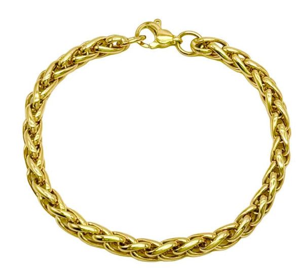 18K GOLD SPIGA CHAIN BRACELET - HANDMADE IN ITALY