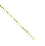 18K GOLD PAPER CLIP CHAIN BRACELET - HANDMADE IN ITALY