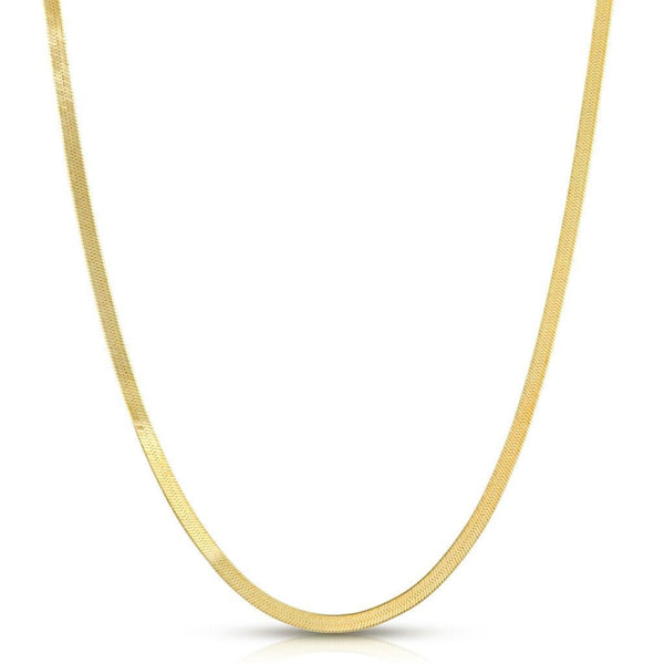 18K GOLD HERRINGBONE NECKLACE - HANDMADE IN ITALY