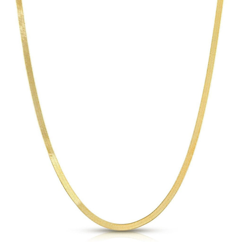 18K GOLD HERRINGBONE NECKLACE - HANDMADE IN ITALY