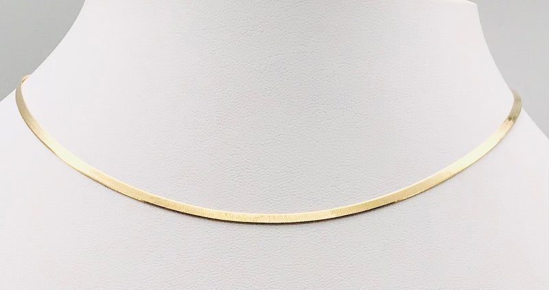 18K GOLD HERRINGBONE NECKLACE - HANDMADE IN ITALY