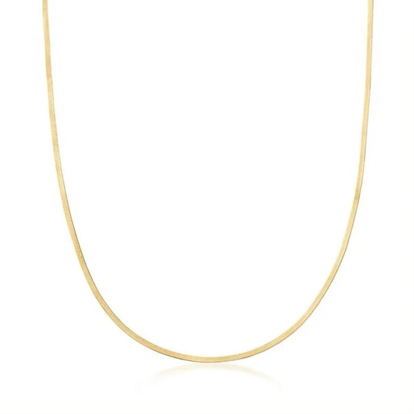 18K GOLD HERRINGBONE NECKLACE - HANDMADE IN ITALY