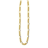 18K GOLD FIGARO LINK CHAIN NECKLACE - HANDMADE IN ITALY