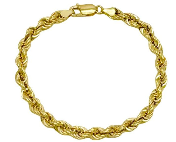 18K GOLD ROPE CHAIN BRACELET - HANDMADE IN ITALY