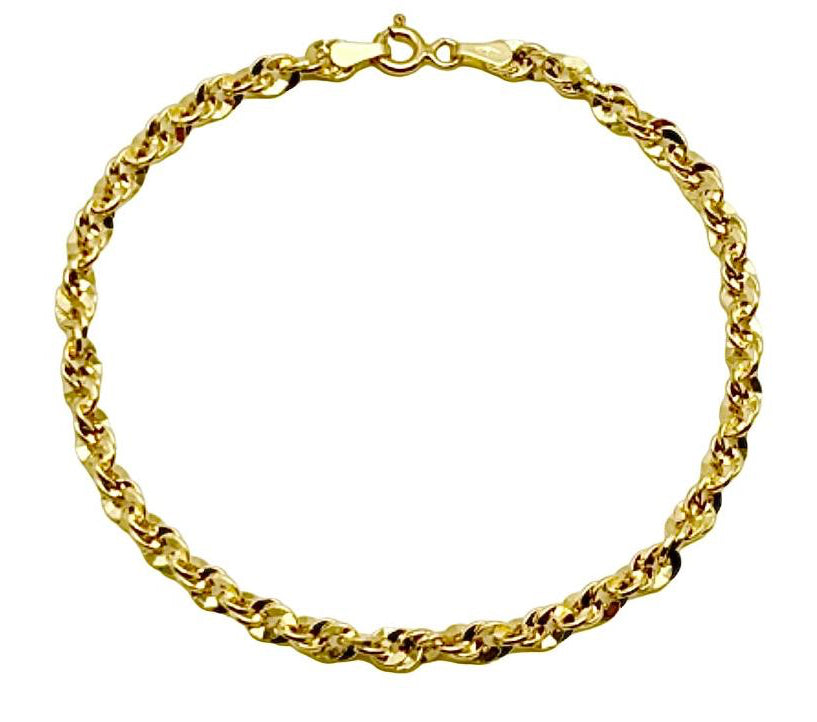 18K GOLD ROPE CHAIN BRACELET - HANDMADE IN ITALY