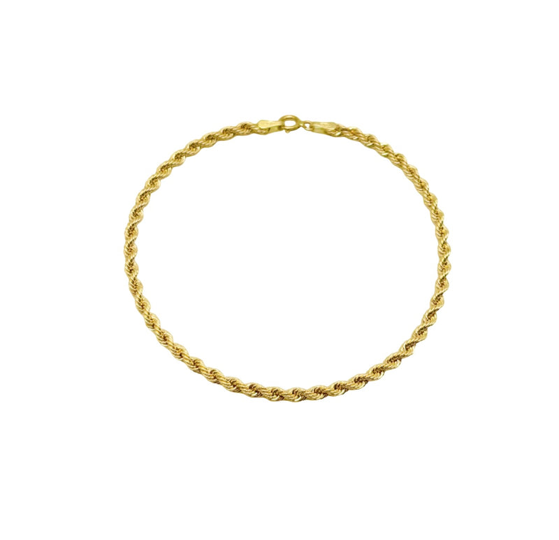 18K GOLD ROPE CHAIN BRACELET - HANDMADE IN ITALY