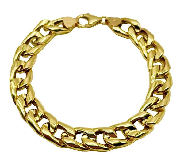 18K GOLD COSTA CUBAN CHAIN BRACELET - HANDMADE IN ITALY