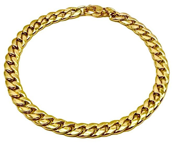 18K GOLD VAL GARDENA CUBAN CHAIN BRACELET - HANDMADE IN ITALY