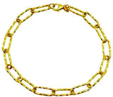 18K GOLD PAPER CLIP CHAIN BRACELET - HANDMADE IN ITALY