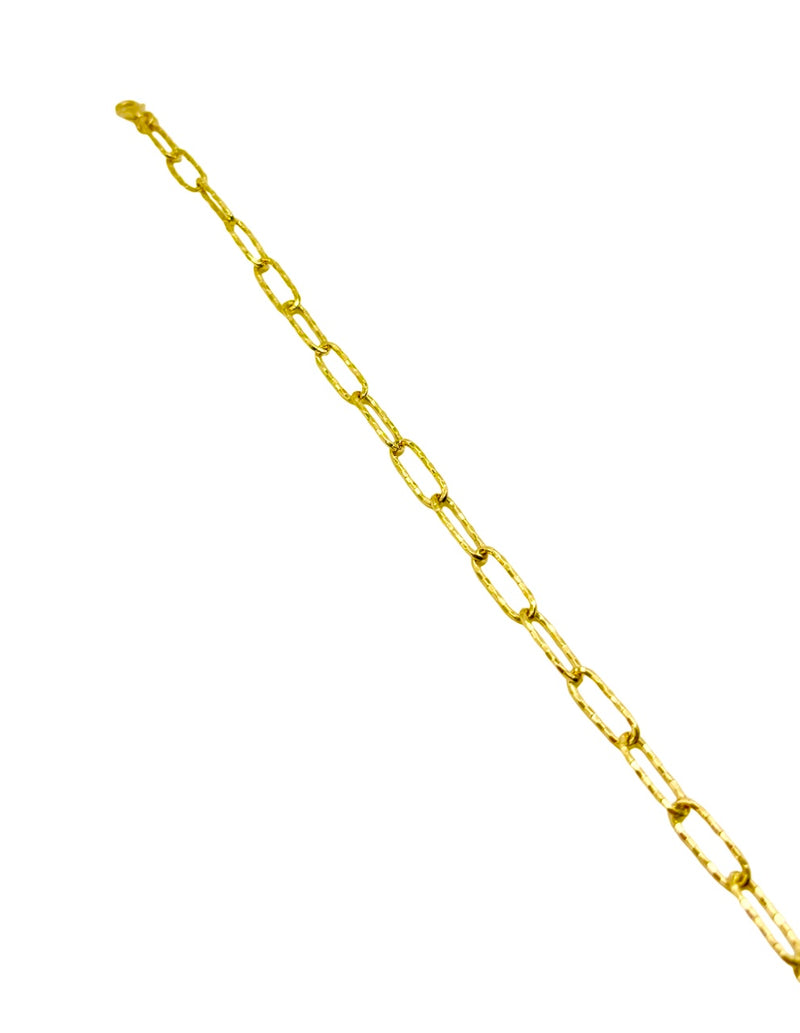 18K GOLD PAPER CLIP CHAIN BRACELET - HANDMADE IN ITALY