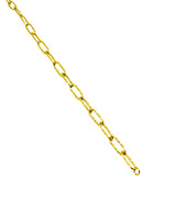 18K GOLD PAPER CLIP CHAIN BRACELET - HANDMADE IN ITALY