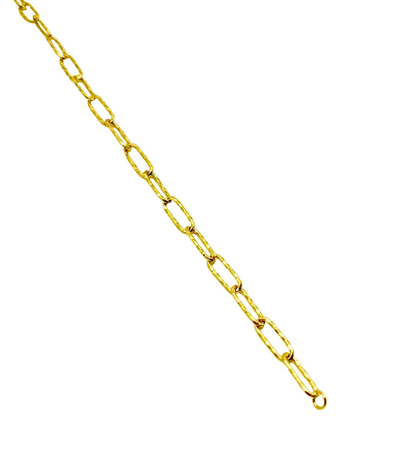 18K GOLD PAPER CLIP CHAIN BRACELET - HANDMADE IN ITALY