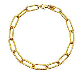 18K GOLD PAPER CLIP CHAIN BRACELET - HANDMADE IN ITALY