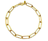 18K GOLD PAPER CLIP CHAIN BRACELET - HANDMADE IN ITALY