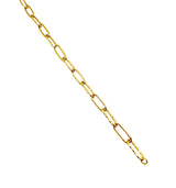 18K GOLD PAPER CLIP CHAIN BRACELET - HANDMADE IN ITALY